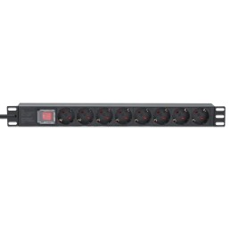 Intellinet 715126 unità di distribuzione dell'energia (PDU) 8 presa(e) AC 1U Alluminio