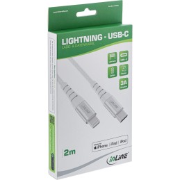 InLine USB-C Cavo Lightning, per iPad, iPhone, iPod, iPod, silver alluminio, 1m