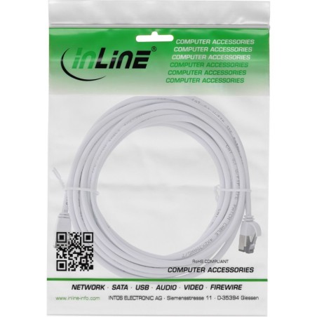 InLine Cavo patch slim, U FTP, Cat.8.1, TPE senza alogeni, bianco 10m