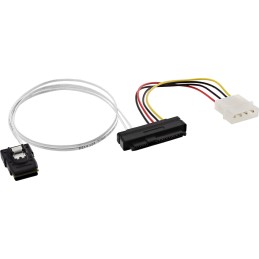 InLine Cavo Mini SAS, SFF-8087 a SFF-8482 + alimentazione, 0,5m