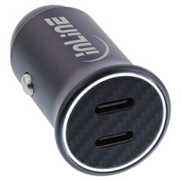 InLine Adattatore di alimentazione USB per auto Power Delivery, 2x USB-C, nero