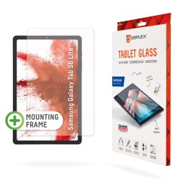 Displex Tablet Glass (9H) für Samsung Galaxy Tab S6 Lite, Eco-Montagerahmen L-Form, unzerbrechlich, ultra-dünn, unsichtbar