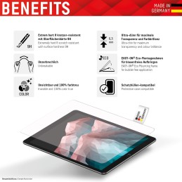 Displex Tablet Glass (9H) für Samsung Galaxy Tab S6 Lite, Eco-Montagerahmen L-Form, unzerbrechlich, ultra-dünn, unsichtbar