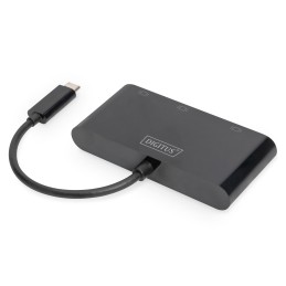 Digitus Adattatore USB-C™ 3in1 triplo per monitor (HDMI, DP, VGA)