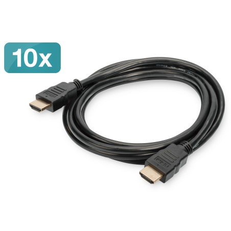 Digitus HDMI ad alta velocità con cavo di connessione Ethernet, confezione da 10 pezzi