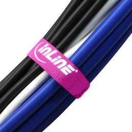 InLine Cable Strips hook-and-loop 20 x 200mm 10 pz. rosa