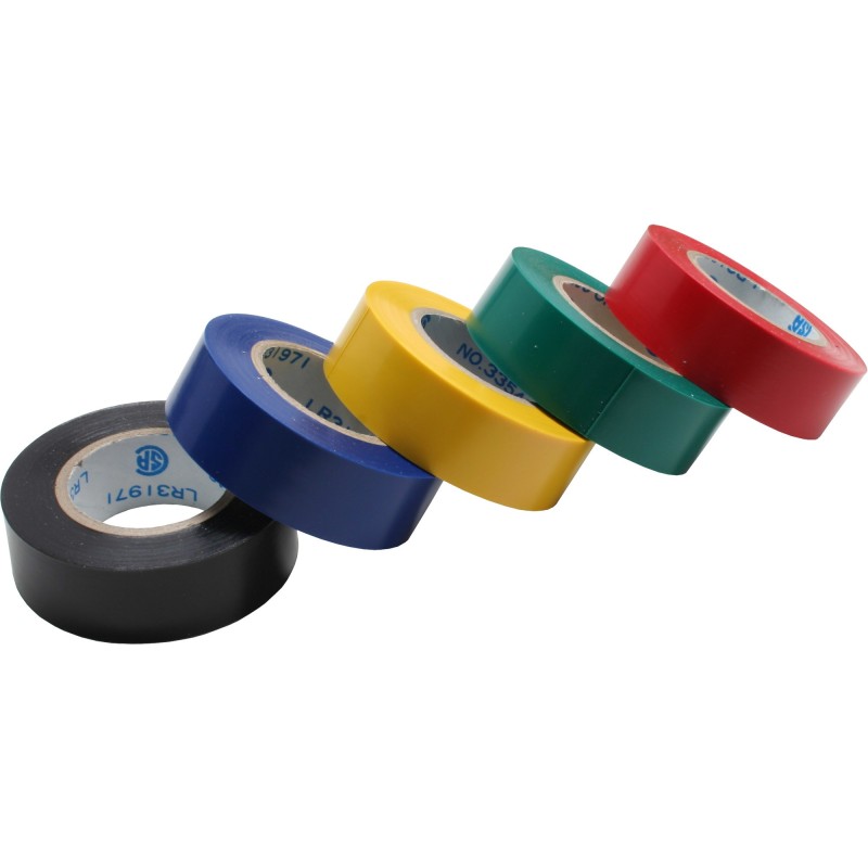 InLine Nastro isolante 18mm, rotolo da 9m, vari colori, assortimento 5pz