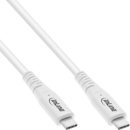 InLine Cavo USB4, USB-C maschio maschio, PD 240W, 8K60Hz, TPE, bianco, 0,5m