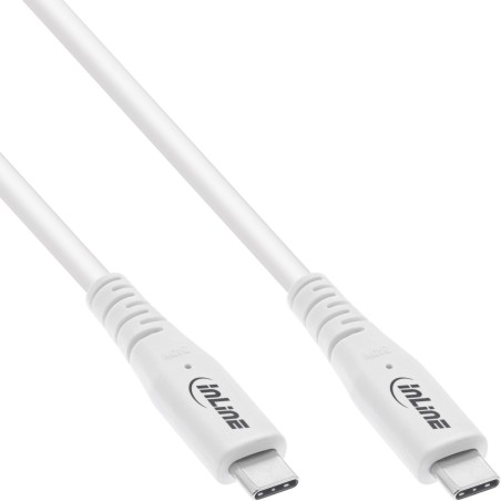 InLine Cavo USB4, USB-C maschio maschio, PD 240W, 8K60Hz, TPE, bianco, 0,5m