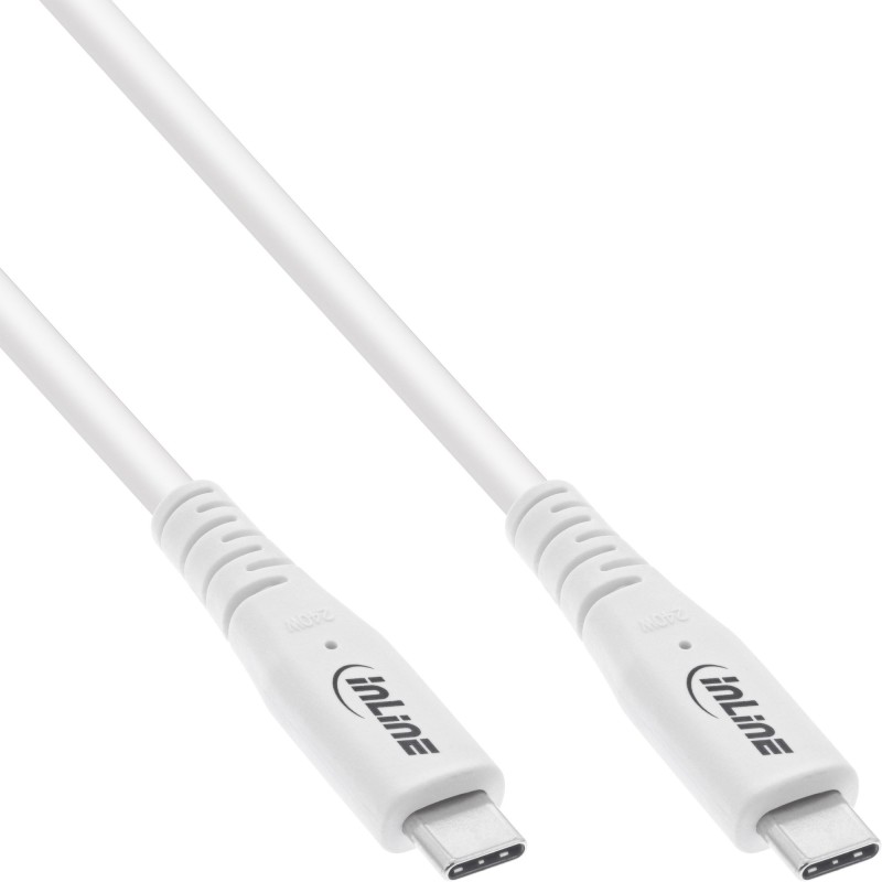 InLine Cavo USB4, USB-C maschio maschio, PD 240W, 8K60Hz, TPE, bianco, 1m