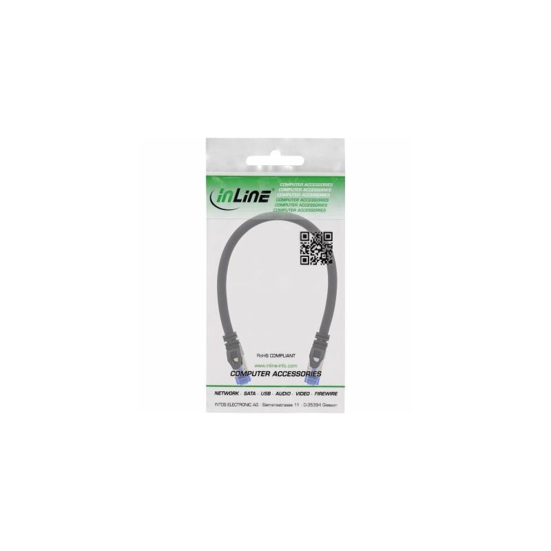 InLine Cavo patch armato, U FTP, Cat.6A, nero, 0,5m