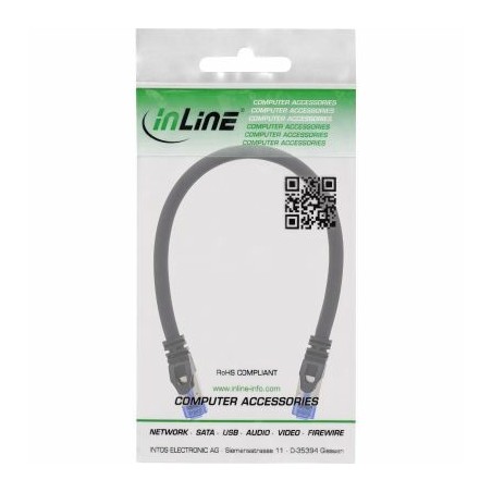 InLine Cavo patch armato, U FTP, Cat.6A, nero, 0,5m