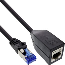 InLine Protezione interfaccia RJ45 Cat.6A S FTP, RJ45 M F, nero, 0,2 m