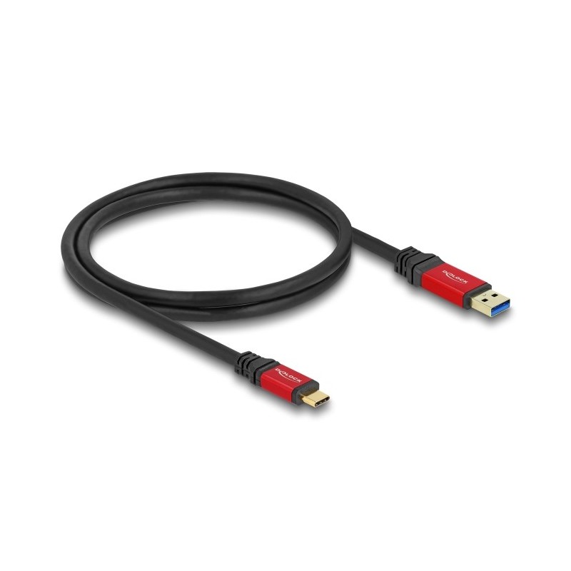 DeLOCK Cavo USB 10 Gbps USB Tipo-A maschio per USB Type-C maschio 1 m metallo rosso