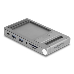 DeLOCK Docking station per tablet e portatile 4K con supporto integrato - HDMI   USB   Hub   SD   Micro SD   PD 3.0 - pieghevole