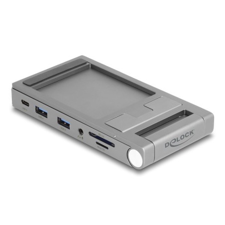 DeLOCK Docking station per tablet e portatile 4K con supporto integrato - HDMI   USB   Hub   SD   Micro SD   PD 3.0 - pieghevole