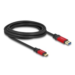 DeLOCK Cavo USB 10 Gbps USB Tipo-A maschio per USB Type-C maschio 3 m metallo rosso