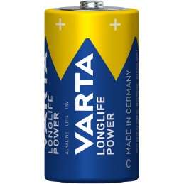 Varta Longlife Power, Batteria Alcalina, C, Baby, LR14, 1.5V, Blister da 2, Made in Germany