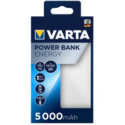 Varta Energy 5000 Polimeri di litio (LiPo) 5000 mAh Nero, Bianco