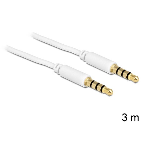 DeLOCK 3.5mm - 3.5mm, 3m cavo audio Bianco