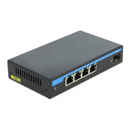 DeLOCK Switch Gigabit Ethernet a 4 porte PoE + 1 SFP