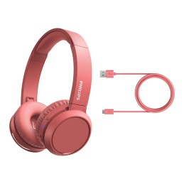 Philips 4000 series TAH4205RD 00 cuffia e auricolare Wireless A Padiglione Musica e Chiamate USB tipo-C Bluetooth Rosso