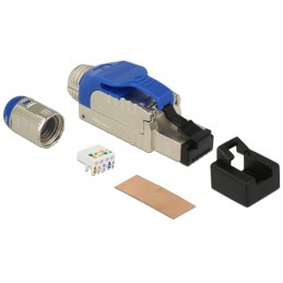 DeLOCK 86487 cavo di collegamento RJ-45 Blu, Argento