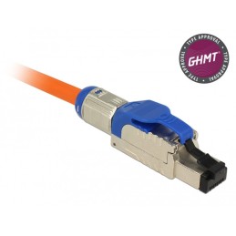 DeLOCK 86487 cavo di collegamento RJ-45 Blu, Argento