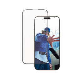 PanzerGlass Pellicola in Vetro Temperato Aluminum Frame iPhone 16 Pro Max| Ultra-Wide Fit