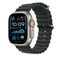 Apple Cinturino Ocean nero (49 mm) - Titanio naturale