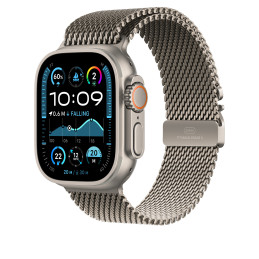 Apple Loop in maglia milanese in titanio naturale (49 mm) - Large