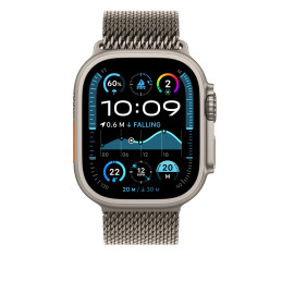 Apple Loop in maglia milanese in titanio naturale (49 mm) - Large