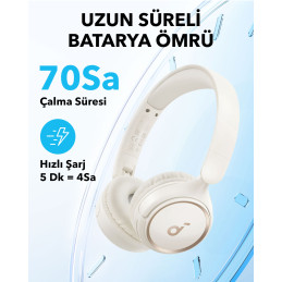 Anker H30I - WHITE Auricolare Wireless A Padiglione Musica e Chiamate USB tipo-C Bluetooth Bianco