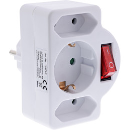 InLine 16471C adattatore per presa di corrente Tipo F 2x Type C + Type F Bianco