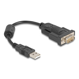 DeLOCK 64276 cavo seriale Nero 0,25 m USB tipo A RS-232