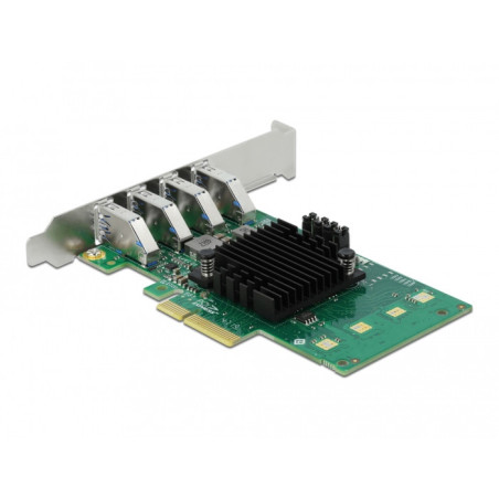 DeLOCK Scheda PCI Express x4 per 4 x USB 3.0 esterna Quad Channel - Fattore di forma a basso profilo