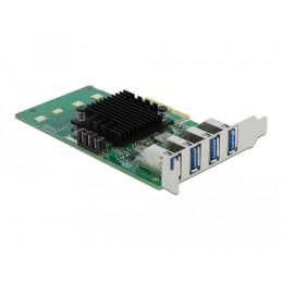 DeLOCK Scheda PCI Express x4 per 4 x USB 3.0 esterna Quad Channel - Fattore di forma a basso profilo