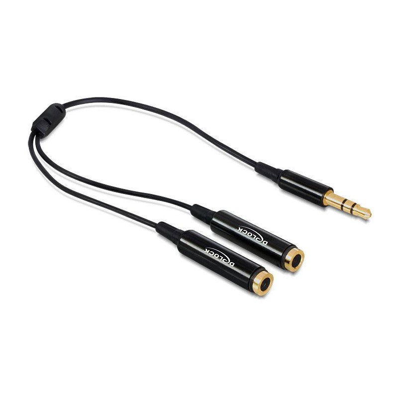 DeLOCK 65356 cavo audio 0,25 m 3.5mm 2 x 3.5mm Nero DeLOCK 65356 cavo audio 0,25 m 3.5mm 2 x 3.5mm Nero