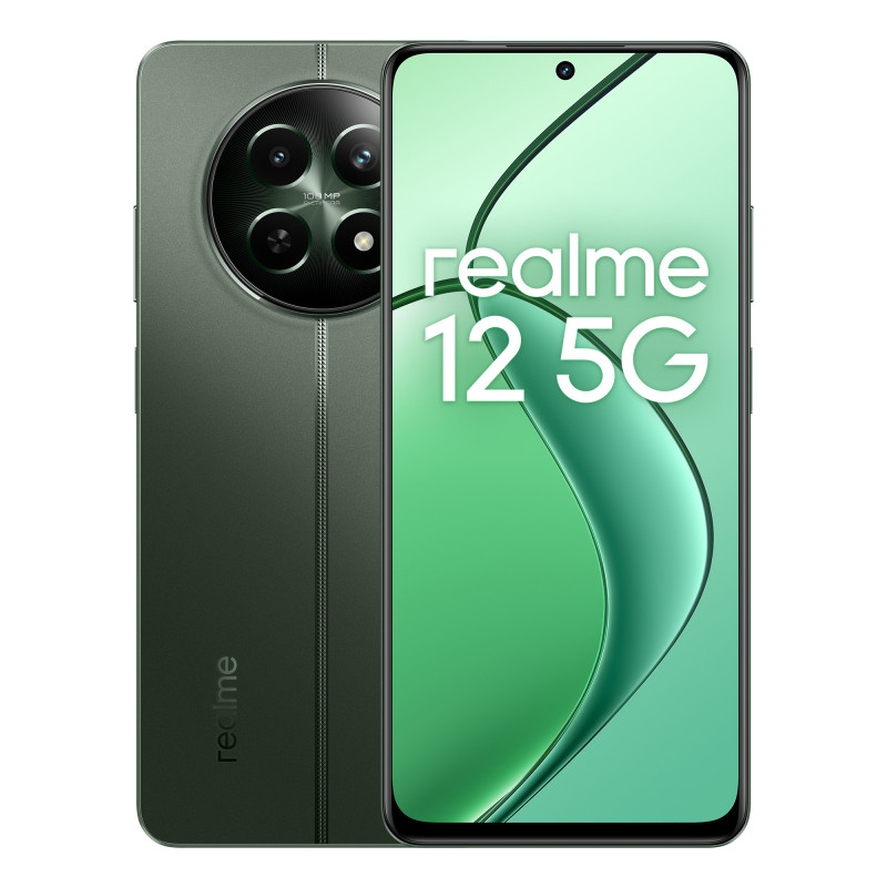 realme 12 17,1 cm (6.72") Doppia SIM Android 14 5G USB tipo-C 8 GB 256 GB 5000 mAh Verde realme 12 17,1 cm (6.72") Doppia SIM Android 14 5G USB tipo-C 8 GB 256 GB 5000 mAh Verde