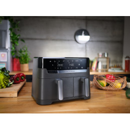 Tefal Dual Easy Fry & Grill EY905B Doppia 8,3 L Indipendente 2700 W Friggitrice ad aria calda Grigio