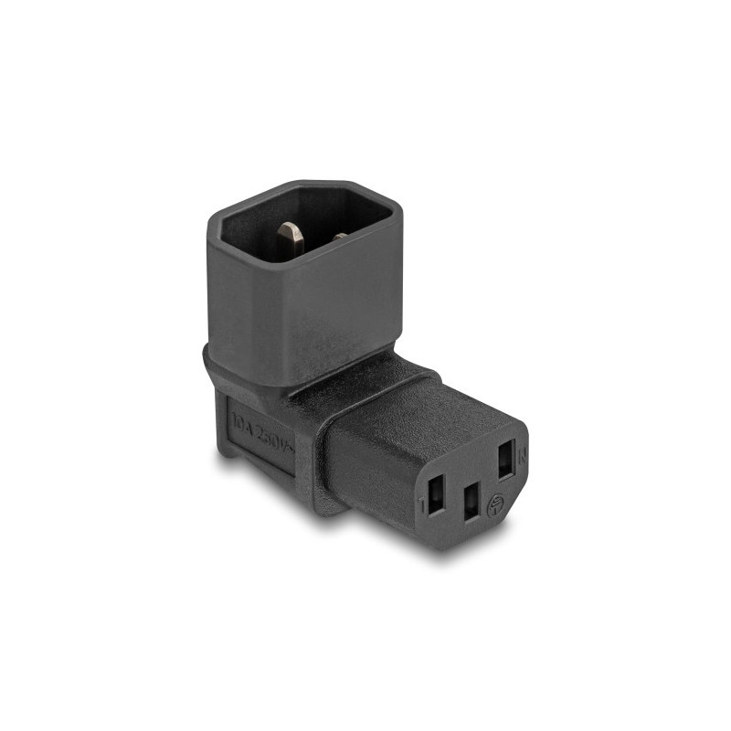 DeLOCK Adattatore di alimentazione IEC 60320 - da C14 a C13, maschio femmina, 10 A, angolato a 90° DeLOCK Adattatore di alimentazione IEC 60320 - da C14 a C13, maschio femmina, 10 A, angolato a 90°