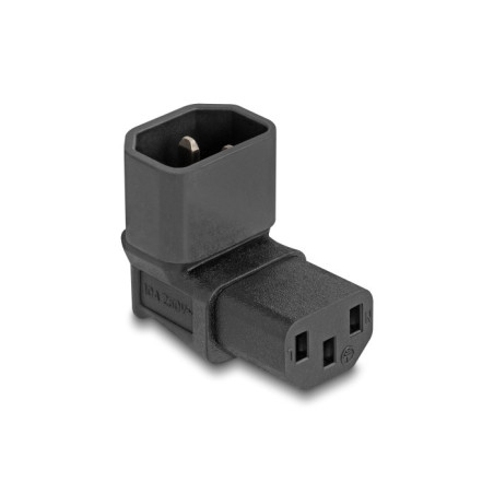 DeLOCK Adattatore di alimentazione IEC 60320 - da C14 a C13, maschio   femmina, 10 A, angolato a 90°