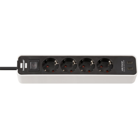 Brennenstuhl 1153240126 prolunghe e multiple 1,5 m 4 presa(e) AC Interno Nero, Bianco