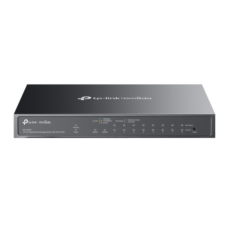 TP-Link Omada ES210GMP switch di rete Gestito Gigabit Ethernet (10 100 1000) Supporto Power over Ethernet (PoE) Nero TP-Link Omada ES210GMP switch di rete Gestito Gigabit Ethernet (10 100 1000) Supporto Power over Ethernet (PoE) Nero