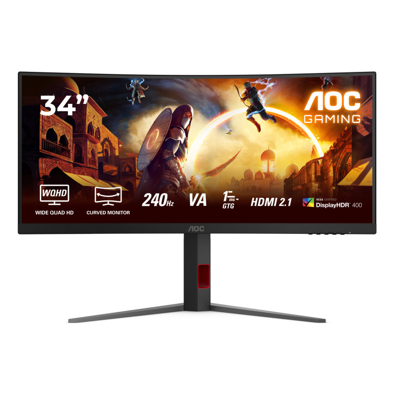 AOC G4 CU34G4Z Monitor PC 86,4 cm (34") 3440 x 1440 Pixel Wide Quad HD LED Nero, Rosso AOC G4 CU34G4Z Monitor PC 86,4 cm (34") 3440 x 1440 Pixel Wide Quad HD LED Nero, Rosso