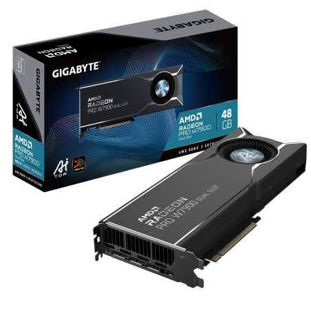 GIGABYTE Radeon PRO W7900 Dual Slot AI TOP 48G Scheda Grafica - 48GB GDDR6, 384 bit, PCI-E 4.0, 3 x DisplayPort 2.1, W7900 AI