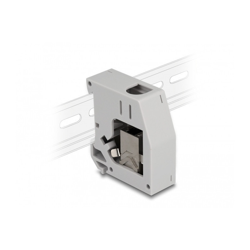 DeLOCK Adattatore per guida DIN con modulo Keystone RJ45 femmina per RJ45 femmina Cat.6A DeLOCK Adattatore per guida DIN con modulo Keystone RJ45 femmina per RJ45 femmina Cat.6A