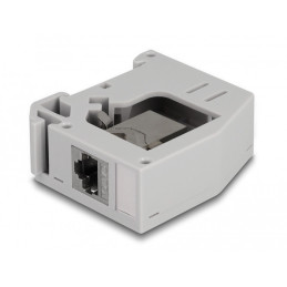 DeLOCK Adattatore per guida DIN con modulo Keystone RJ45 femmina per RJ45 femmina Cat.6A