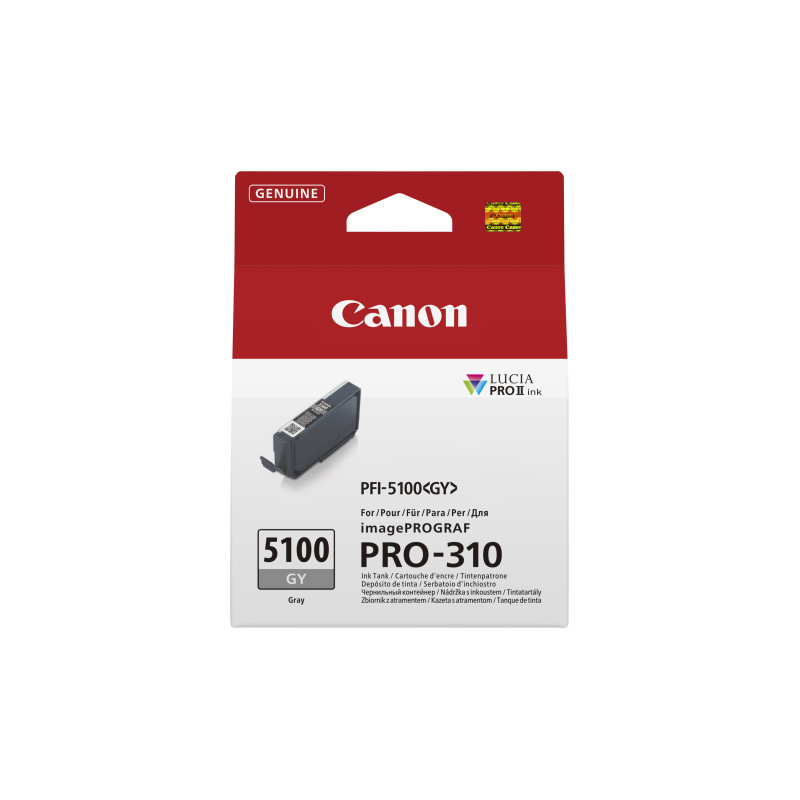 Canon PFI-5100 GY cartuccia d'inchiostro 1 pz Originale Grigio Canon PFI-5100 GY cartuccia d'inchiostro 1 pz Originale Grigio
