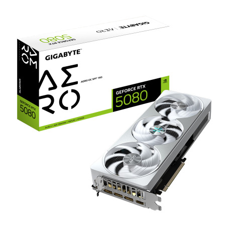 GIGABYTE GeForce RTX 5080 AERO OC SFF 16G Scheda Grafica - 16GB GDDR7, 256 bit, PCI-E 5.0, 2730MHz Core Clock, 3 x DisplayPort,